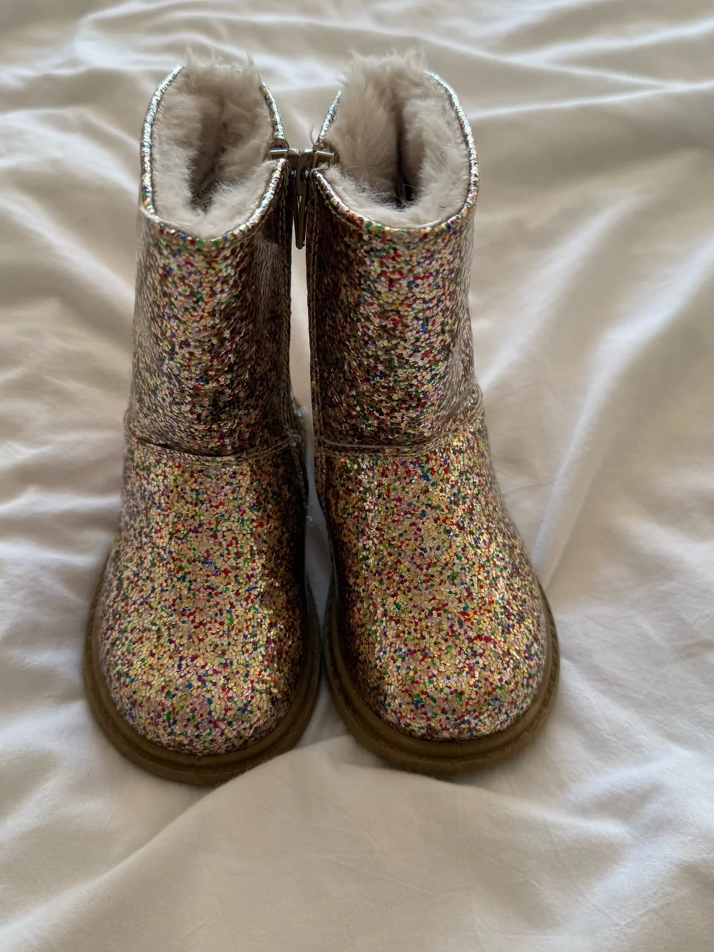 Rachel Shoes Candi Toddler Glitter Boots Faux Fur Lined Mid-Calf 7M